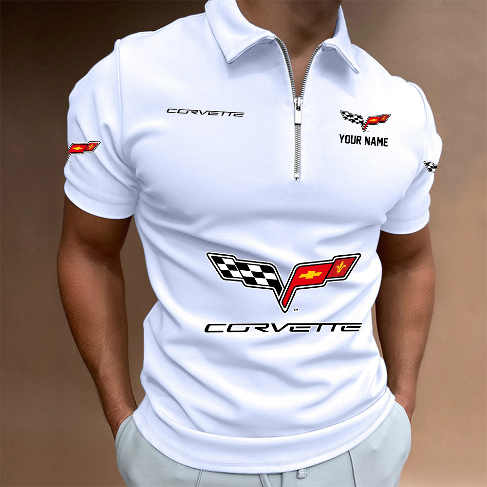 XAHLPC1427 Chevrolet Corvette C6 Man Zip Polo Shirt - Famjoys XAHLPC1427 Chevrolet Corvette C6 Man Zip Polo Shirt - Famjoys