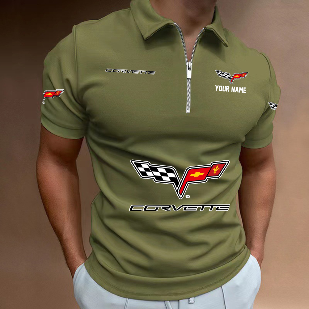 XAHLPC1427 Chevrolet Corvette C6 Man Zip Polo Shirt - Famjoys XAHLPC1427 Chevrolet Corvette C6 Man Zip Polo Shirt - Famjoys