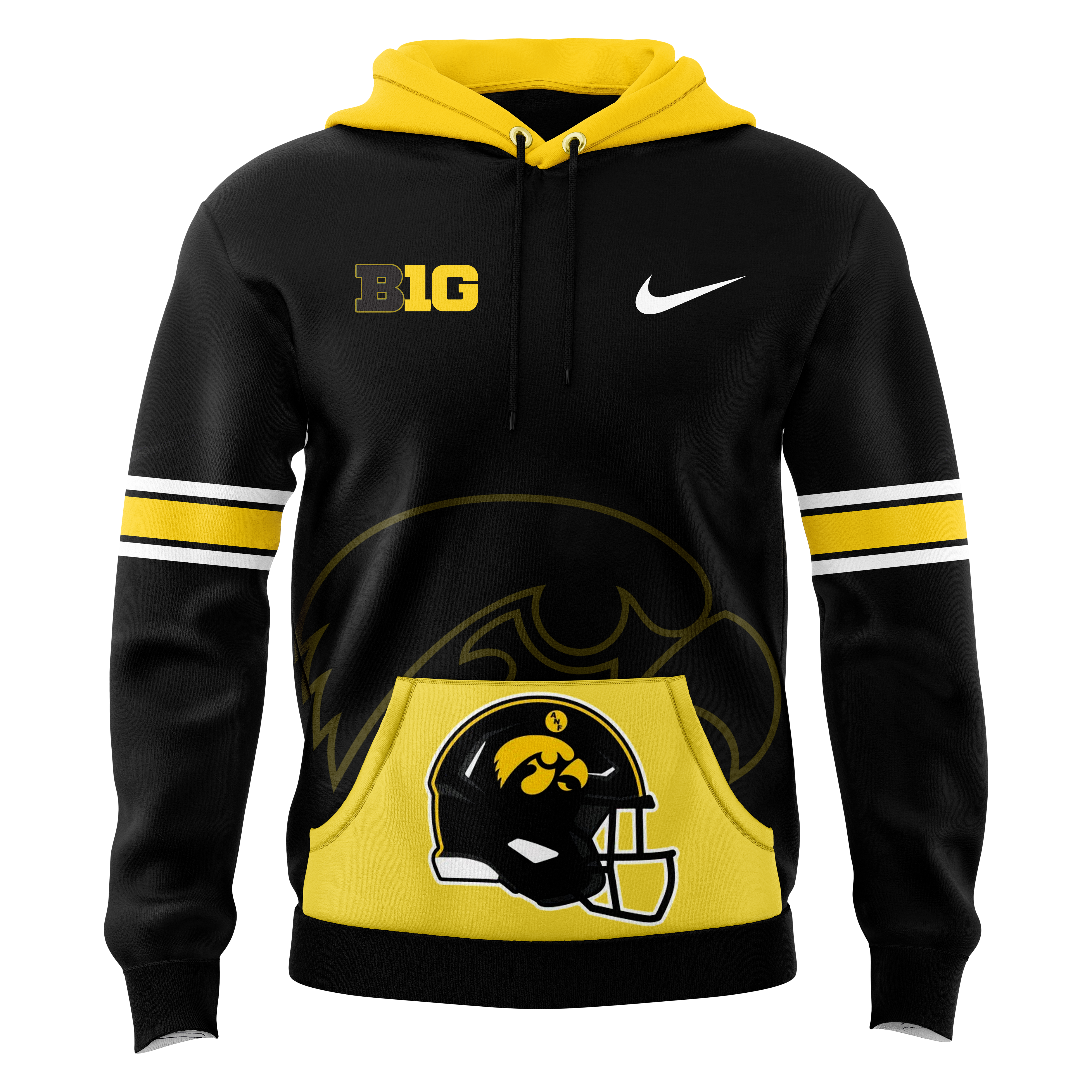 Yellow Iowa Hawkeye Football Pullover Hoodie 2024 - Famjoys Yellow Iowa Hawkeye Football Pullover Hoodie 2024 - Famjoys