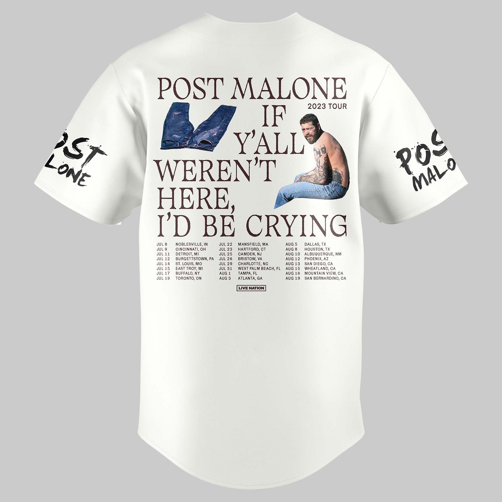 Z Post Malone Tour 2023 Baseball Jersey - Famjoys Z Post Malone Tour 2023 Baseball Jersey - Famjoys