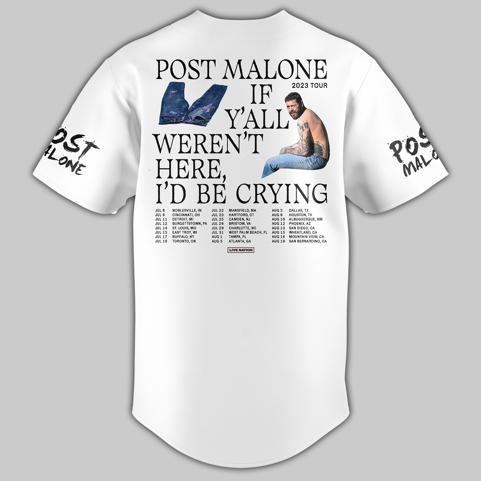 Z Post Malone Tour 2023 Baseball Jersey - Famjoys Z Post Malone Tour 2023 Baseball Jersey - Famjoys