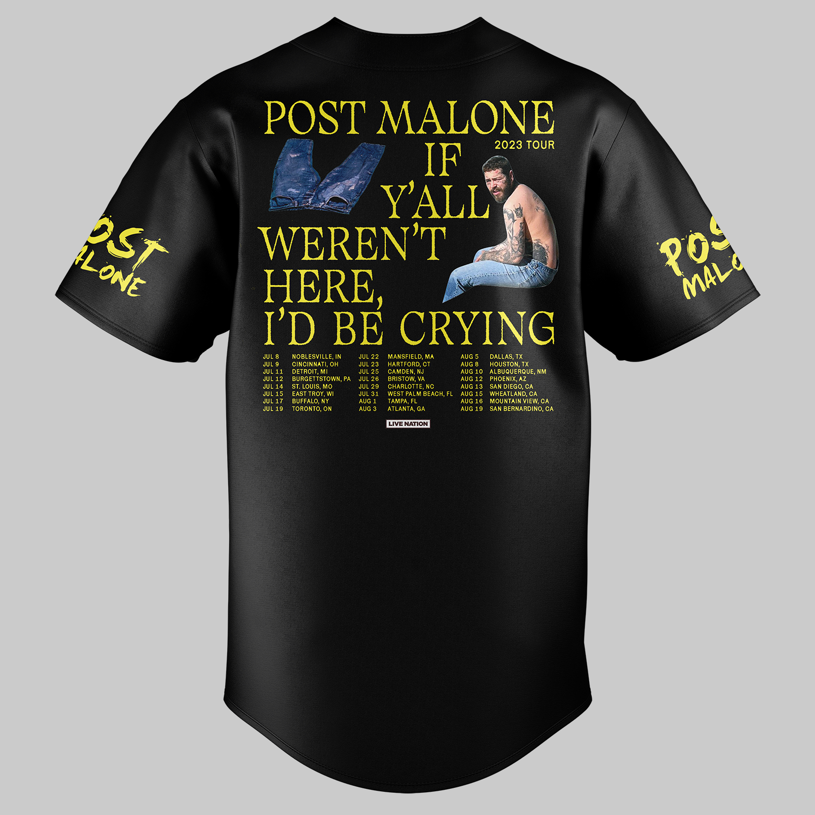 Z Post Malone Tour 2023 Baseball Jersey - Famjoys Z Post Malone Tour 2023 Baseball Jersey - Famjoys