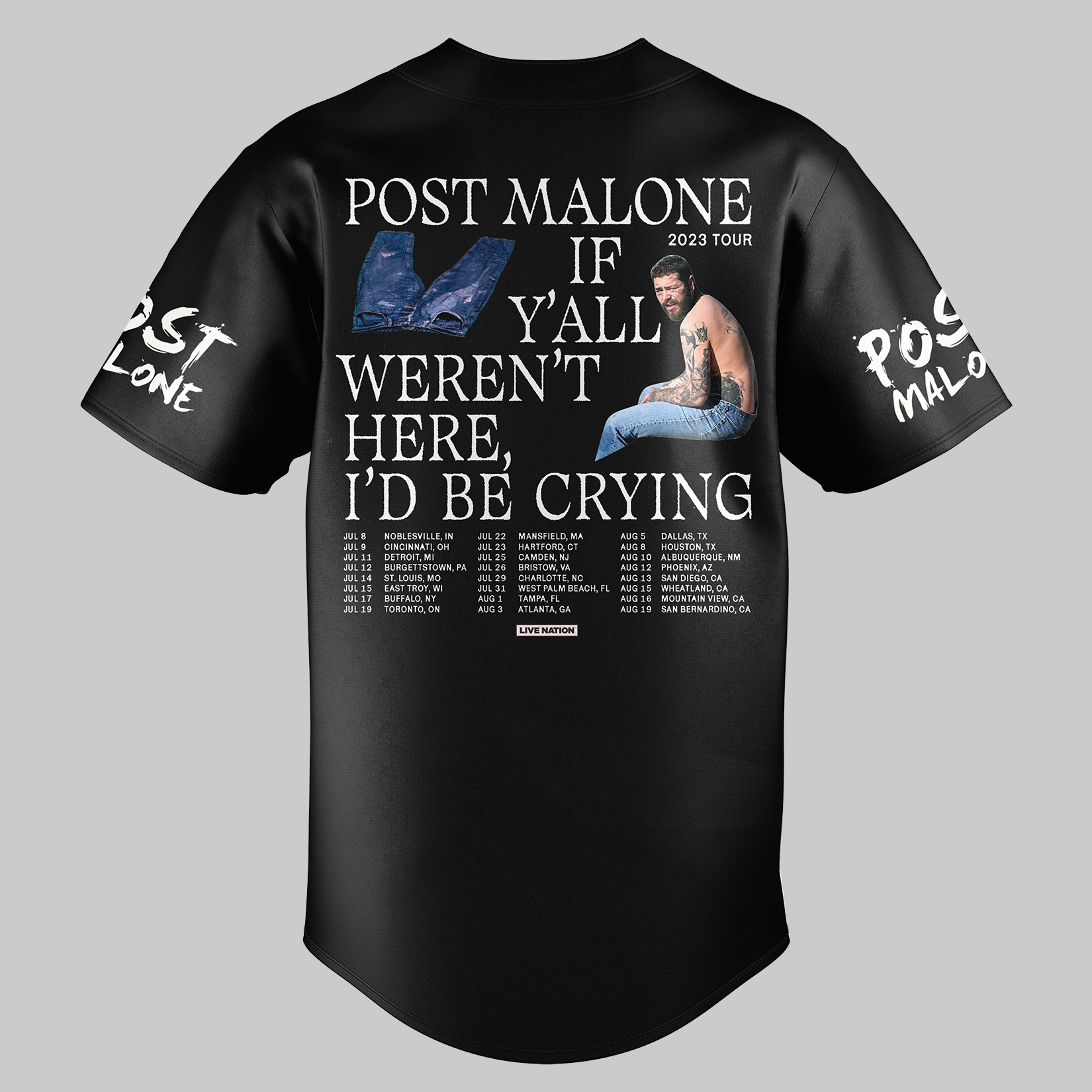Z Post Malone Tour 2023 Baseball Jersey - Famjoys Z Post Malone Tour 2023 Baseball Jersey - Famjoys