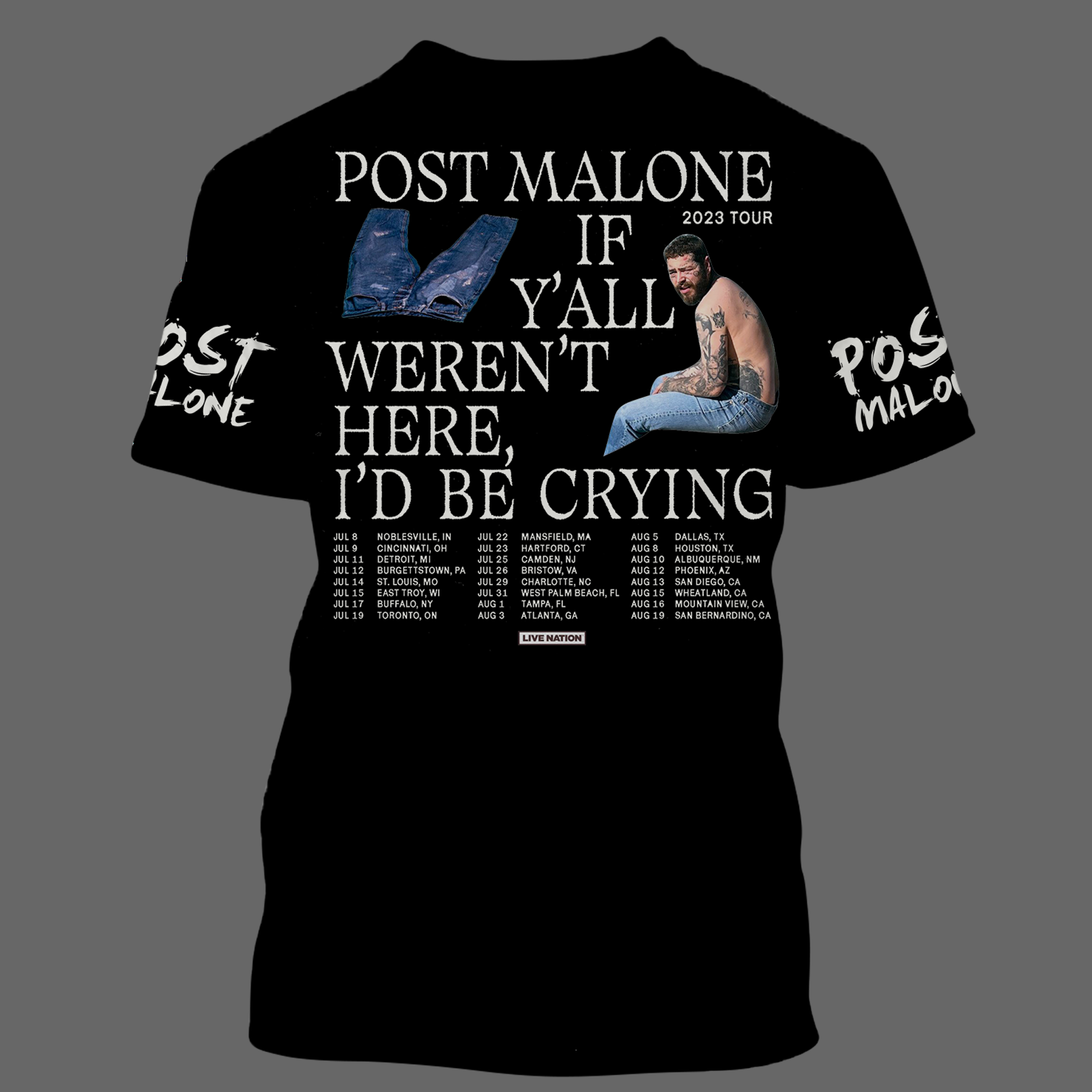 Z Post Malone Tour 2023 Baseball Jersey - Famjoys Z Post Malone Tour 2023 Baseball Jersey - Famjoys