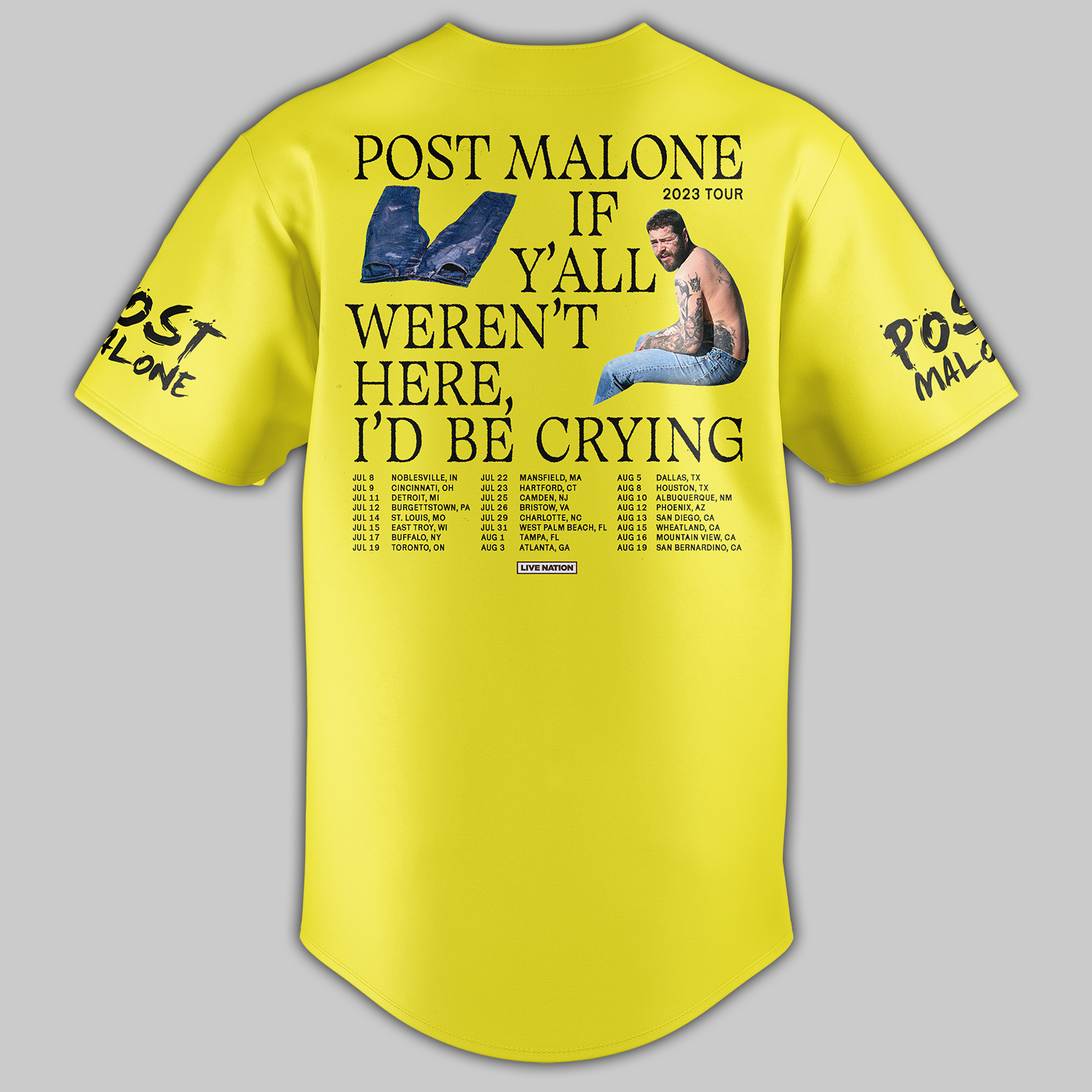 Z Post Malone Tour 2023 Baseball Jersey - Famjoys Z Post Malone Tour 2023 Baseball Jersey - Famjoys