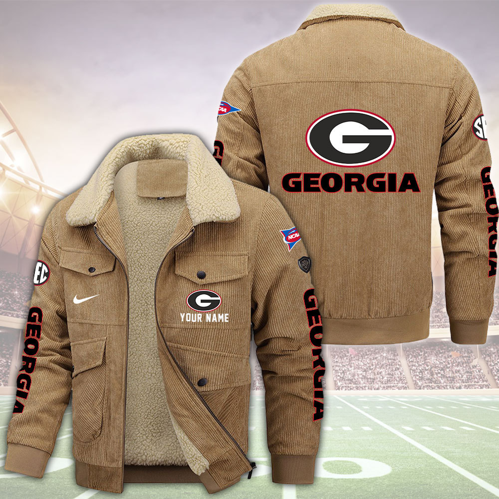 ZCZLPC2840 Georgia Bulldogs football Fleece Jacket - Famjoys ZCZLPC2840 Georgia Bulldogs football Fleece Jacket - Famjoys