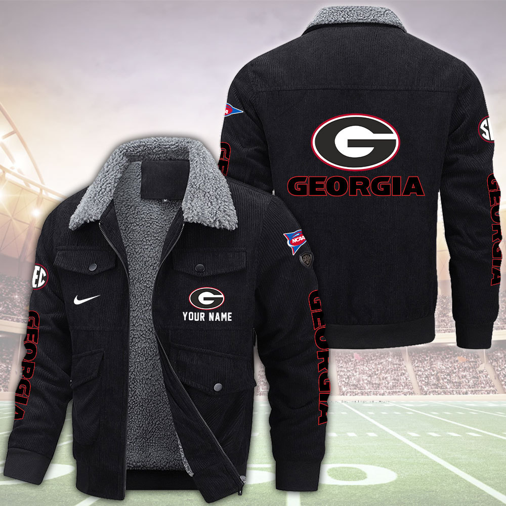 ZCZLPC2840 Georgia Bulldogs football Fleece Jacket - Famjoys ZCZLPC2840 Georgia Bulldogs football Fleece Jacket - Famjoys