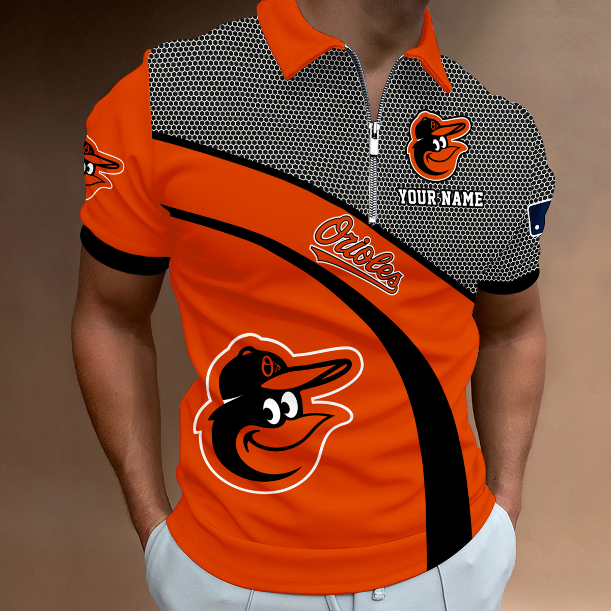 ZGLLPC1428 baltimore orioles Zip Polo Shirt - Famjoys ZGLLPC1428 baltimore orioles Zip Polo Shirt - Famjoys