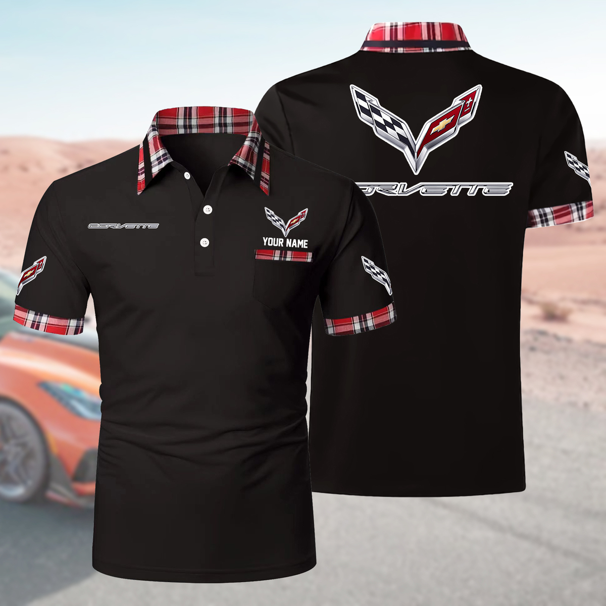 ZNVLPC1423 Chevrolet Corvette Polo Shirt - Famjoys ZNVLPC1423 Chevrolet Corvette Polo Shirt - Famjoys