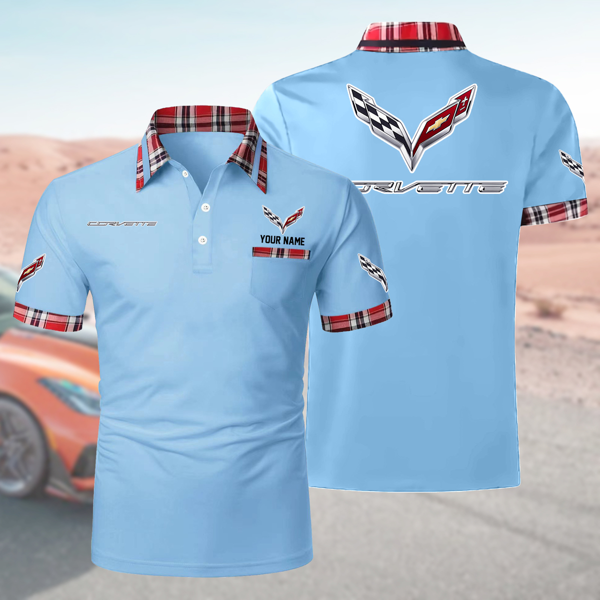 ZNVLPC1423 Chevrolet Corvette Polo Shirt - Famjoys ZNVLPC1423 Chevrolet Corvette Polo Shirt - Famjoys