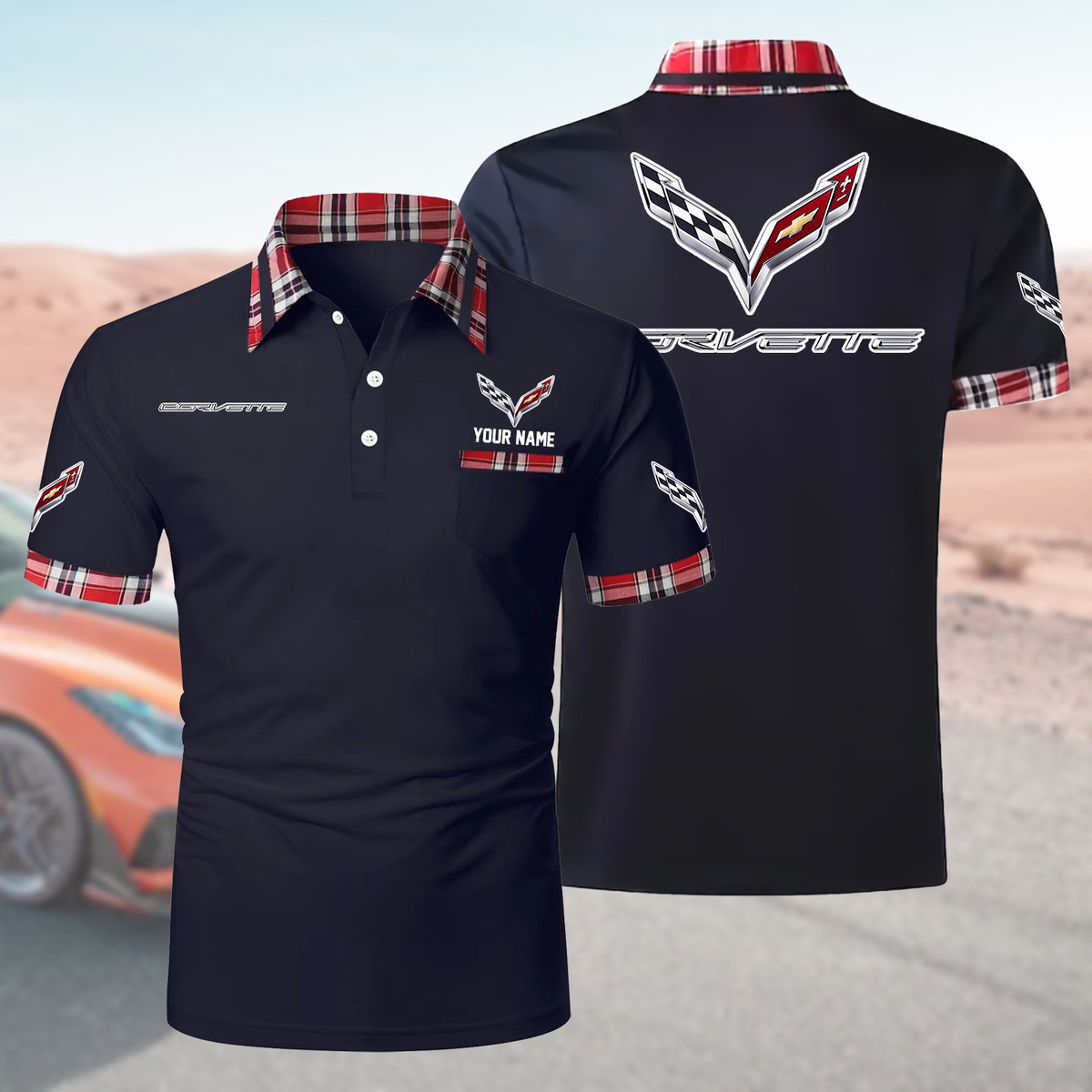 ZNVLPC1423 Chevrolet Corvette Polo Shirt - Famjoys ZNVLPC1423 Chevrolet Corvette Polo Shirt - Famjoys