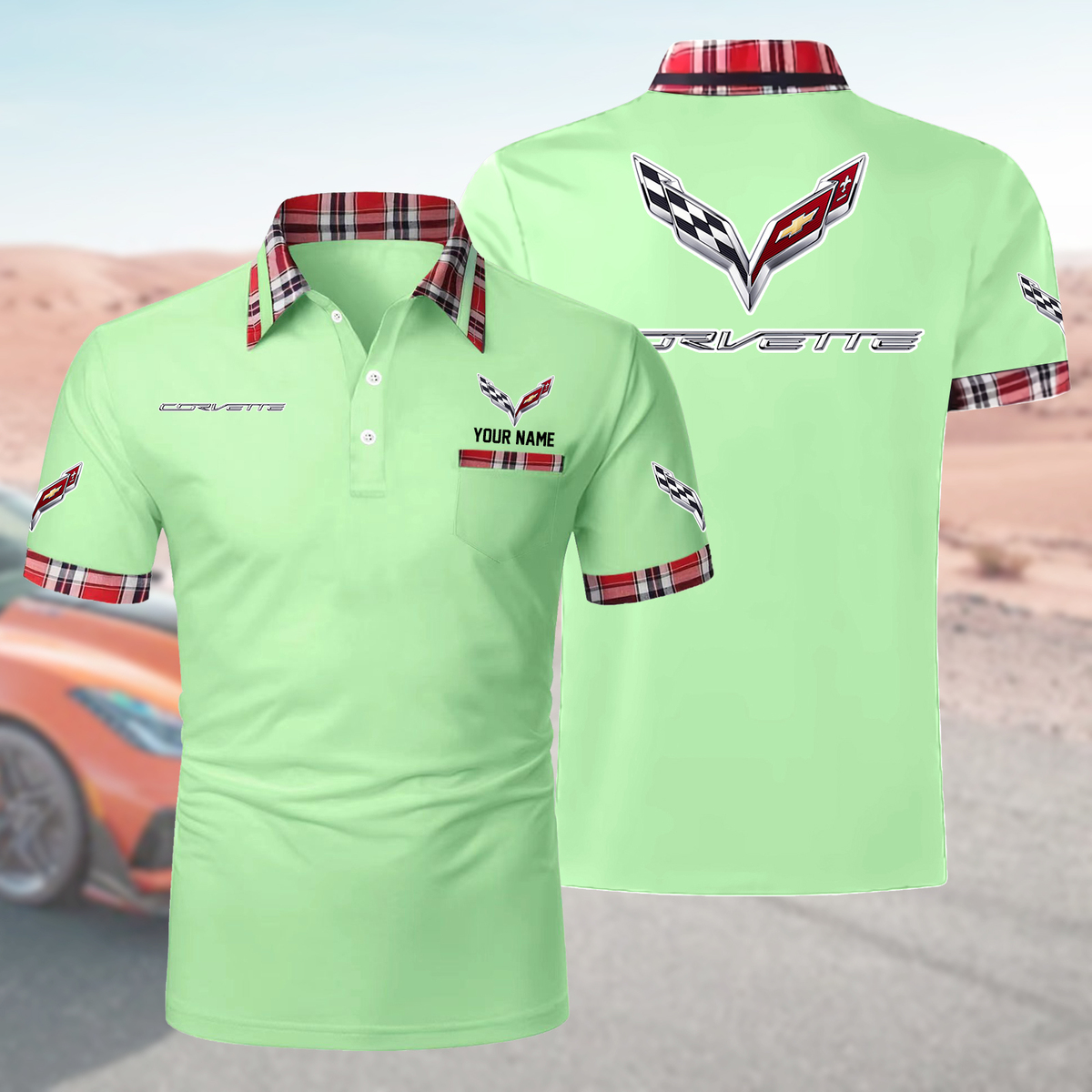 ZNVLPC1423 Chevrolet Corvette Polo Shirt - Famjoys ZNVLPC1423 Chevrolet Corvette Polo Shirt - Famjoys