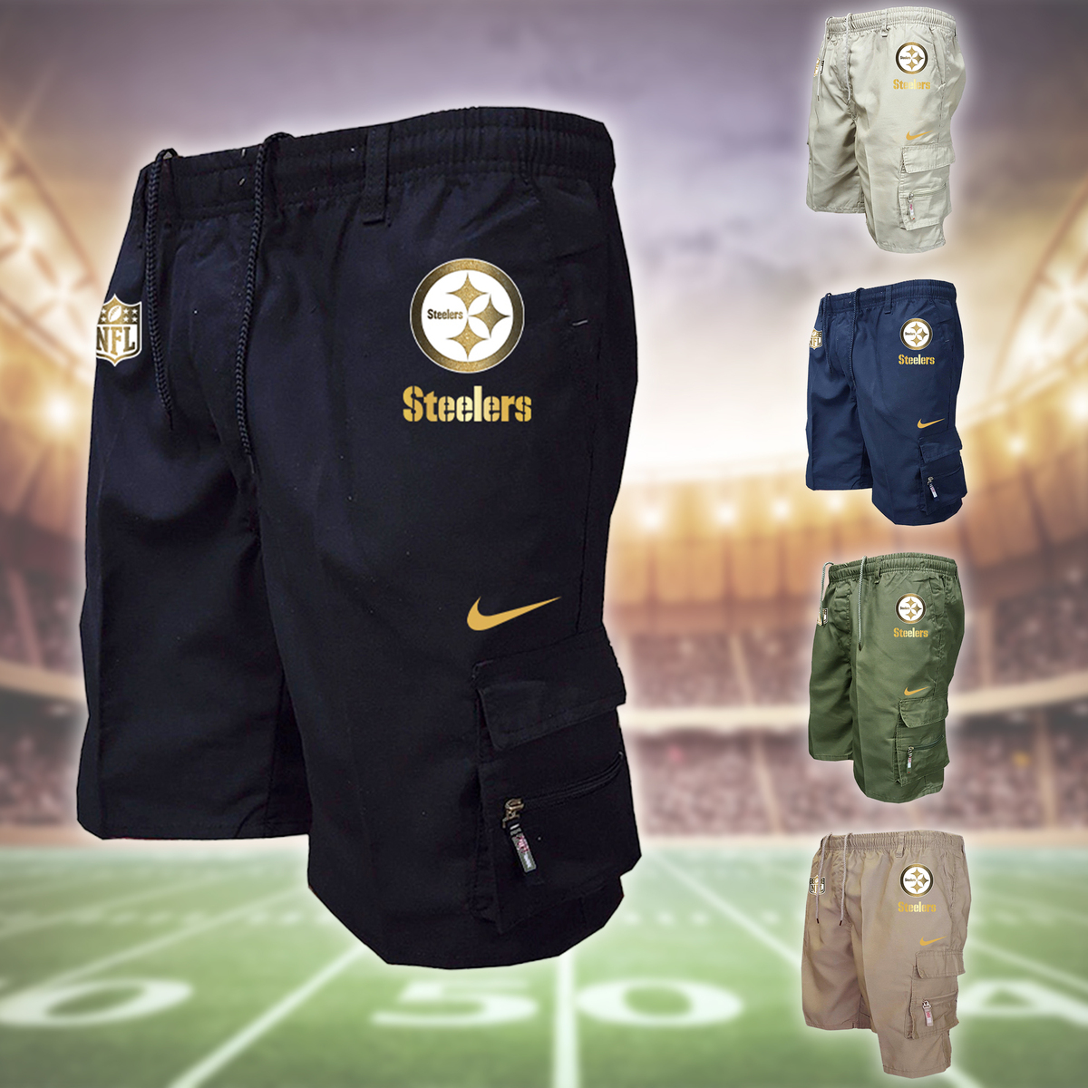 ZQILPC02503 STEELERS Football Man Shorts - Famjoys ZQILPC02503 STEELERS Football Man Shorts - Famjoys