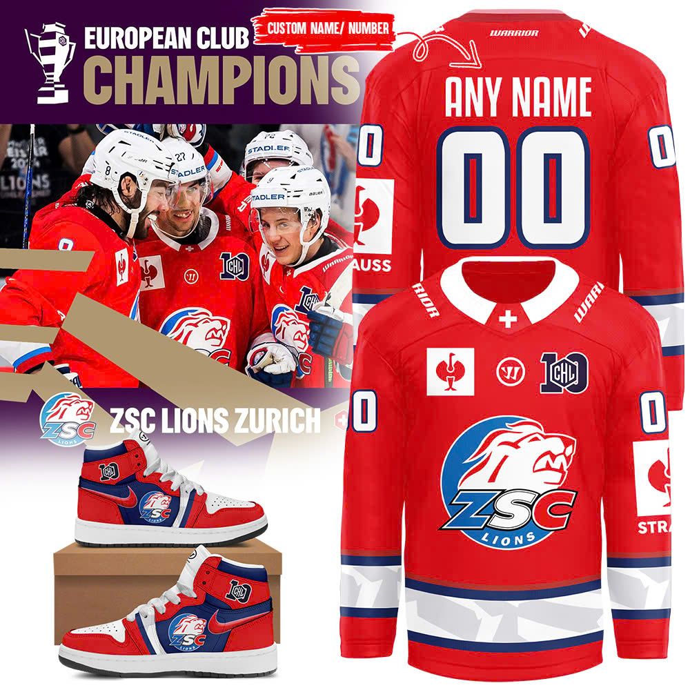 ZSC Lions Schweizer Meister 2025 CHL Champions Jersey - Famjoys ZSC Lions Schweizer Meister 2025 CHL Champions Jersey - Famjoys
